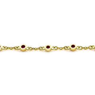 Rubinarmband aus 585 Gelbgold, nachhaltiger second hand Schmuck perfekt aufgearbeitet