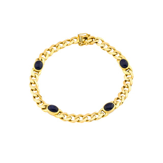 Saphirarmband aus 585 Gelbgold, nachhaltiger second hand Schmuck perfekt aufgearbeitet