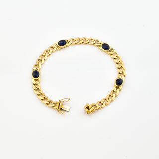 Saphirarmband aus 585 Gelbgold, nachhaltiger second hand Schmuck perfekt aufgearbeitet