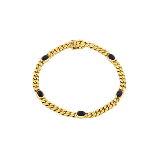 Saphirarmband aus 585 Gelbgold, nachhaltiger second hand Schmuck perfekt aufgearbeitet