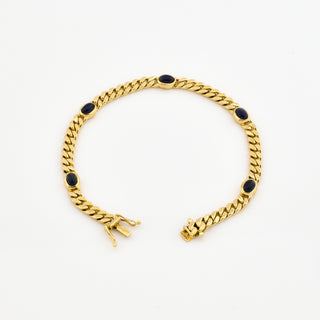 Saphirarmband aus 585 Gelbgold, nachhaltiger second hand Schmuck perfekt aufgearbeitet