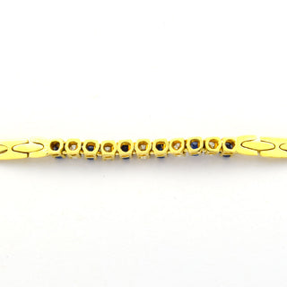 Saphirarmband aus 585 Gelbgold mit Brillant, nachhaltiger second hand Schmuck perfekt aufgearbeitet
