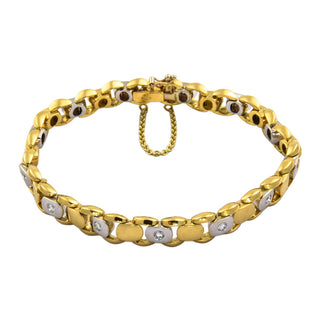 Brillantarmband aus 750 Gelb- und Weißgold, nachhaltiger second hand Schmuck perfekt aufgearbeitet