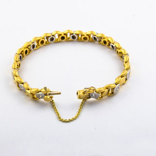 Brillantarmband aus 750 Gelb- und Weißgold, nachhaltiger second hand Schmuck perfekt aufgearbeitet