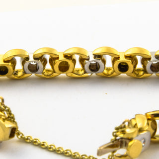 Brillantarmband aus 750 Gelb- und Weißgold, nachhaltiger second hand Schmuck perfekt aufgearbeitet