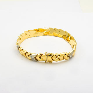 Armband aus 585 Gelb- und Weißgold mit Diamant, nachhaltiger second hand Schmuck perfekt aufgearbeitet