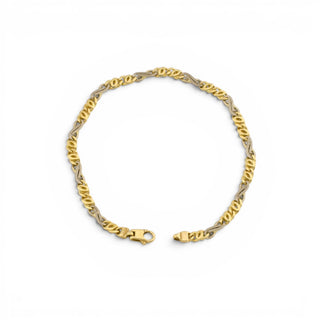 Armband aus 585 Gelb- und Weißgold, nachhaltiger second-hand Schmuck perfekt aufgearbeitet