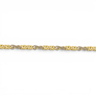 Armband aus 585 Gelb- und Weißgold, nachhaltiger second-hand Schmuck perfekt aufgearbeitet