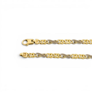 Armband aus 585 Gelb- und Weißgold, nachhaltiger second-hand Schmuck perfekt aufgearbeitet