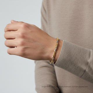 Armband aus 585 Gelb- und Weißgold, nachhaltiger second-hand Schmuck perfekt aufgearbeitet