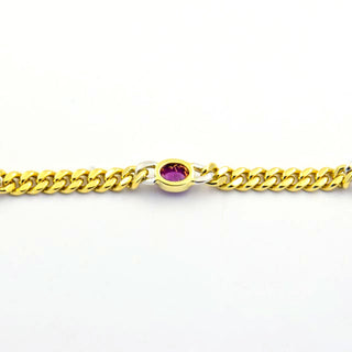 Armband aus 585 Gelb- und Weißgold mit Rubin und Brillant, nachhaltiger second hand Schmuck perfekt aufgearbeitet