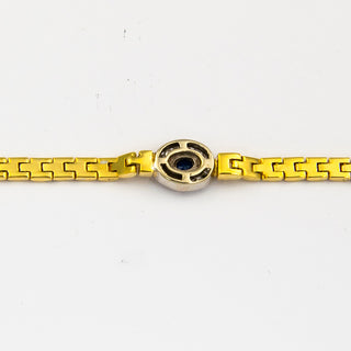 Armband aus 585 Gelb- und Weißgold mit Saphir und Brillant, nachhaltiger second hand Schmuck perfekt aufgearbeitet