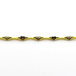 Saphirarmband aus 750 Gelb- und Weißgold mit Diamant, nachhaltiger second hand Schmuck perfekt aufgearbeitet