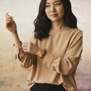 Armband mit Horn und Karneol, nachhaltiger second hand Schmuck perfekt aufgearbeitet