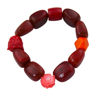 Armband mit Karneol und Koralle, nachhaltiger second-hand Schmuck perfekt aufgearbeitet