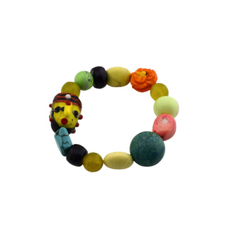 Armband aus Koralle, Chrysokoll und Türkis, nachhaltiger second-hand Schmuck perfekt aufgearbeitet