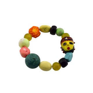 Armband aus Koralle, Chrysokoll und Türkis, nachhaltiger second-hand Schmuck perfekt aufgearbeitet