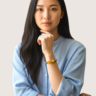 Armband aus Koralle, Chrysokoll und Türkis, nachhaltiger second-hand Schmuck perfekt aufgearbeitet