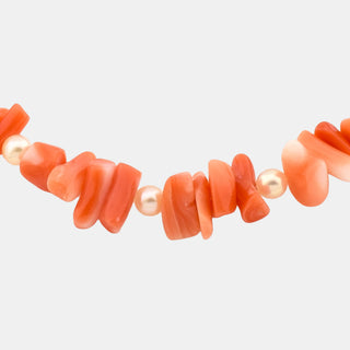 Korallenarmband mit Perle, nachhaltiger second hand Schmuck perfekt aufgearbeitet