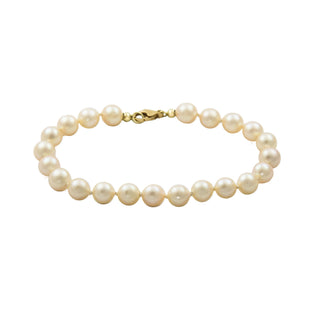 Perlenarmband mit Schließe aus 585 Gelbgold, nachhaltiger second hand Schmuck perfekt aufgearbeitet