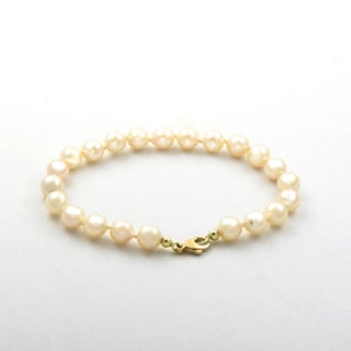 Perlenarmband mit Schließe aus 585 Gelbgold, nachhaltiger second hand Schmuck perfekt aufgearbeitet