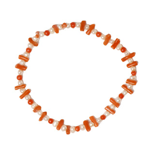 Perlenarmband mit Koralle, nachhaltiger second hand Schmuck perfekt aufgearbeitet