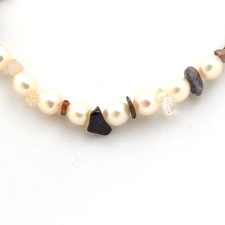 Perlenarmband mit Quarz und Turmalin, nachhaltiger second hand Schmuck perfekt aufgearbeitet