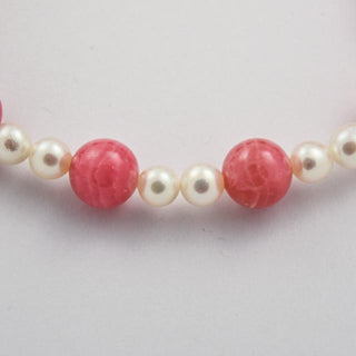 Perlenarmband mit Rhodochrosit, nachhaltiger second hand Schmuck perfekt aufgearbeitet