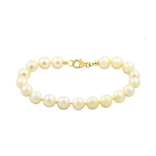 Perlenarmband mit Schließe aus 585 Gelbgold, nachhaltiger second hand Schmuck perfekt aufgearbeitet