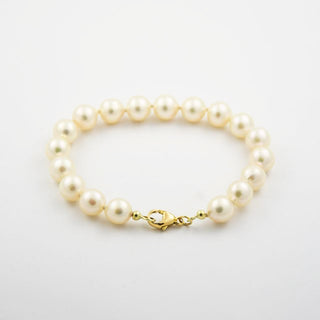 Perlenarmband mit Schließe aus 585 Gelbgold, nachhaltiger second hand Schmuck perfekt aufgearbeitet