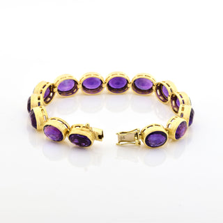 Armband aus 585 Roségold mit Amethyst, nachhaltiger second hand Schmuck perfekt aufgearbeitet