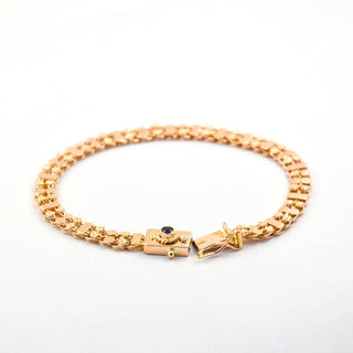 Granatarmband aus 585 Roségold, nachhaltiger second hand Schmuck perfekt aufgearbeitet