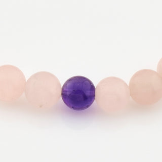 Armband mit Rosenquarz und Amethyst, nachhaltiger second hand Schmuck perfekt aufgearbeitet