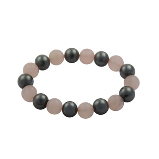 Armband mit Rosenquarz und Hämatit, nachhaltiger second hand Schmuck perfekt aufgearbeitet