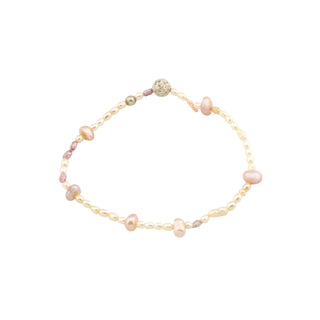 Perlenarmband mit Zwischenteil aus 925 Silber, nachhaltiger second hand Schmuck perfekt aufgearbeitet