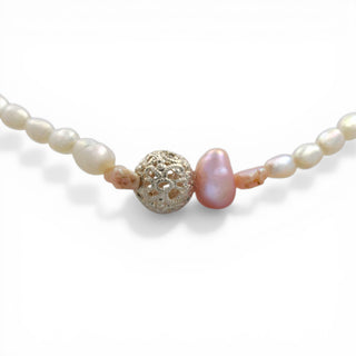 Perlenarmband mit Zwischenteil aus 925 Silber, nachhaltiger second hand Schmuck perfekt aufgearbeitet