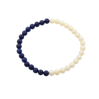 Perlenarmband mit Sodalith, nachhaltiger second hand Schmuck perfekt aufgearbeitet