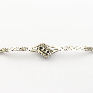 Armband aus 585 Weißgold mit Saphir und Diamant, nachhaltiger second hand Schmuck perfekt aufgearbeitet