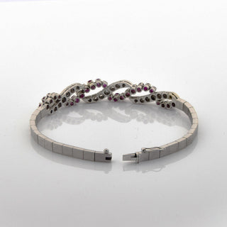 Rubinarmband aus 750 Weißgold mit Diamant, nachhaltiger second hand Schmuck perfekt aufgearbeitet