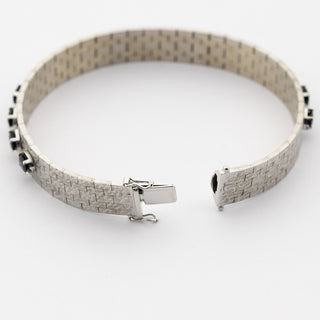 Saphirarmband aus 750 Weißgold, hochwertiger second hand Schmuck perfekt aufgearbeitet