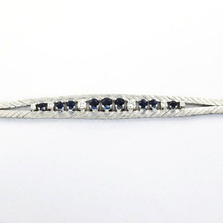Saphirarmband aus 585 Weißgold mit Brillant, nachhaltiger second hand Schmuck perfekt aufgearbeitet