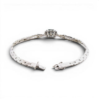Saphirarmband aus 585 Weißgold mit Brillant, nachhaltiger second-hand Schmuck perfekt aufgearbeitet