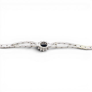 Saphirarmband aus 585 Weißgold mit Brillant, nachhaltiger second-hand Schmuck perfekt aufgearbeitet