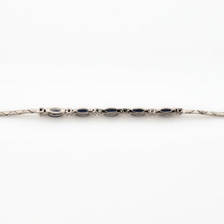 Saphirarmband aus 585 Weißgold mit Brillant, nachhaltiger second hand Schmuck perfekt aufgearbeitet