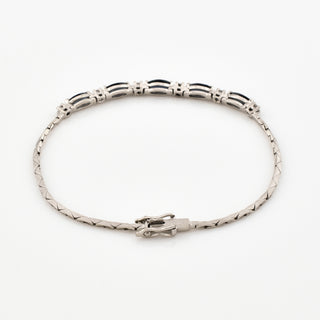 Saphirarmband aus 585 Weißgold mit Brillant, nachhaltiger second hand Schmuck perfekt aufgearbeitet