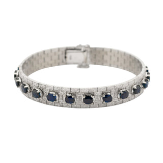 Saphirarmband aus 750 Weißgold, hochwertiger second hand Schmuck perfekt aufgearbeitet