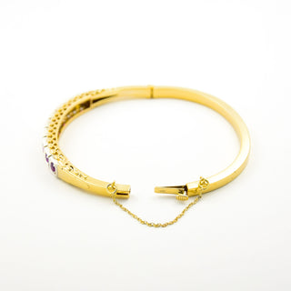 Rubinarmreif aus 585 Gelb- und Weißgold, nachhaltiger second hand Schmuck perfekt aufgearbeitet