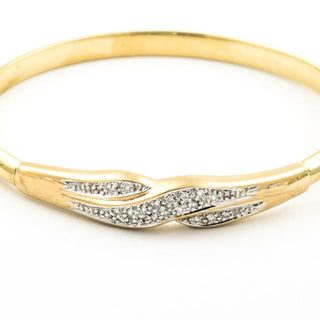 Brillantarmreif aus 585 Gelb- und Weißgold, nachhaltiger second hand Schmuck perfekt aufgearbeitet