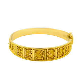 Armreif aus 750 Gelbgold, nachhaltiger second hand Schmuck perfekt aufgearbeitet