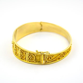 Armreif aus 750 Gelbgold, nachhaltiger second hand Schmuck perfekt aufgearbeitet